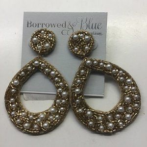 Borrowed & Blue New Pearl on Felt Hoop Earrings